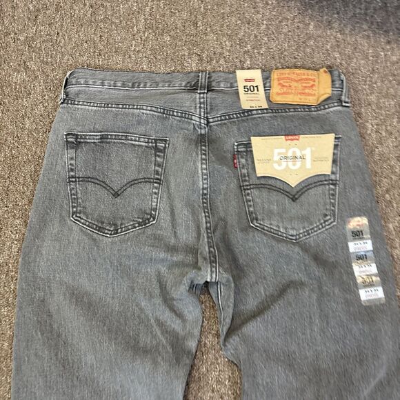 Levis 501 Jeans Mens 34*x34 Button Fly Grey Denin - Brand new with tags - READ - Picture 7 of 14